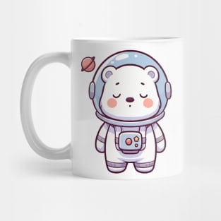 cute astronaut polar bear sleeping Mug